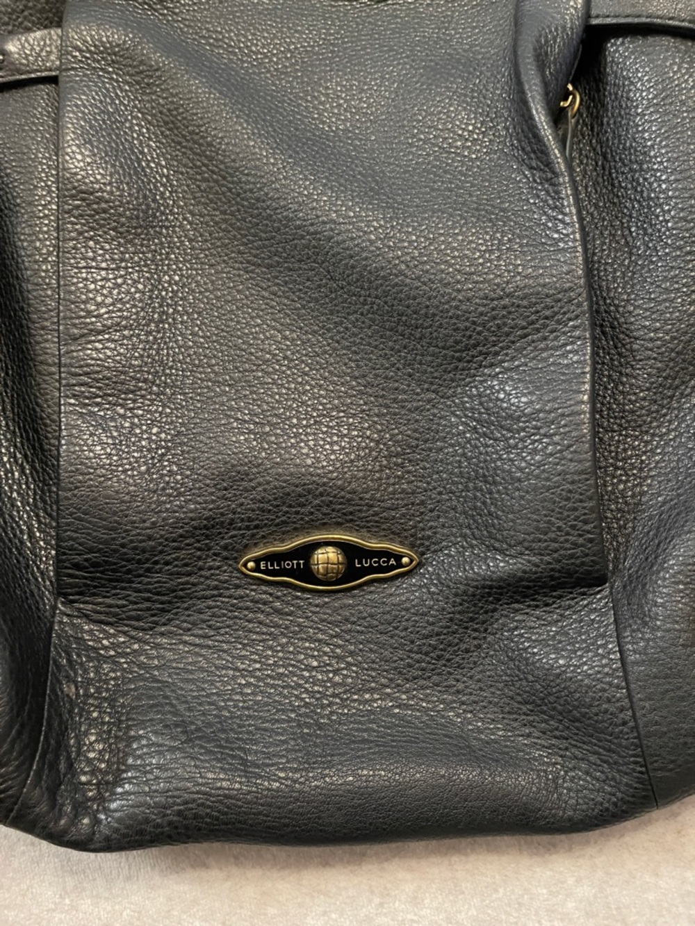 Elliott Lucca Black Pebbled Leather Slouchy Hobo Bag Braided Tassel Boho - Picture 2 of 16